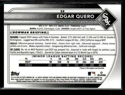 2025 Donruss Chrome #88 Edgar Quero Red RC Redemption Refractor - Baseball Card Single
