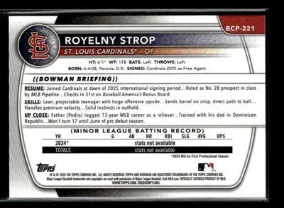 2025 Donruss Chrome #BCP-221 Royelny Strop - Baseball Card Single