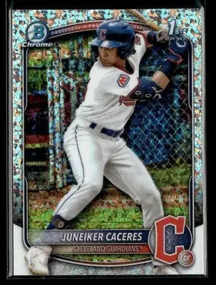 2025 Donruss Chrome #BCP-231 Juneiker Caceres Mini-Diamond Refractor - Baseball Card Single
