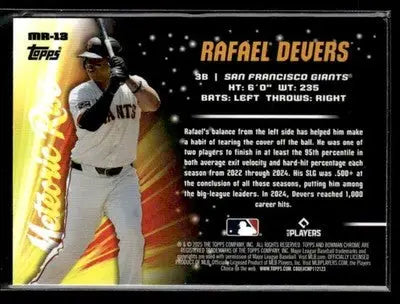 2025 Donruss Chrome #MR-13 Rafael Devers Meteoric Rise - Baseball Card Single
