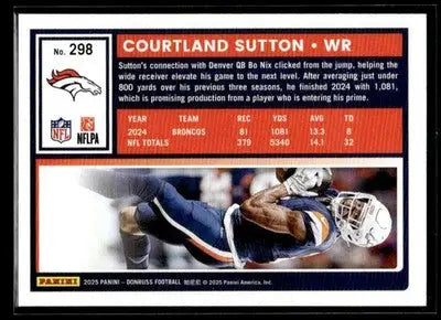2025 Donruss Courtland Sutton #298 Denver Broncos