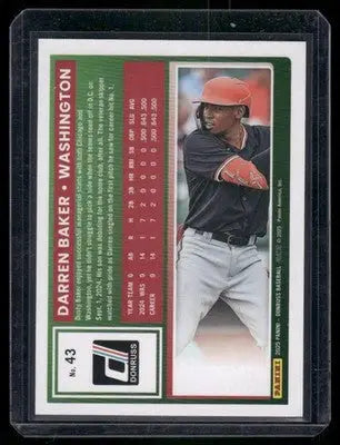 2025 Donruss Darren Baker #43 Orange 051/299 Baseball - Baseball Card Single