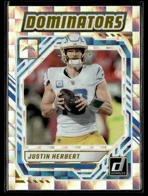 2025 Donruss #DOM-JHT Justin Herbert Dominators - Football Card Single