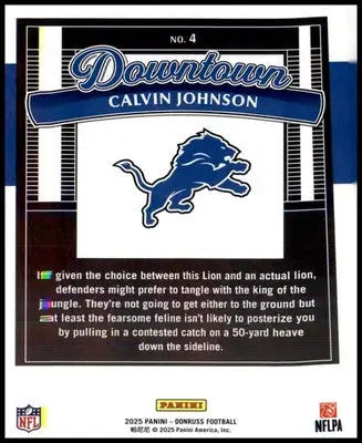 2025 Donruss Downtown! 5x7 #4 Calvin Johnson - Football Card Single