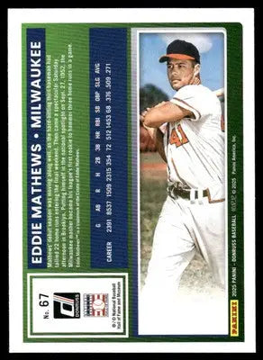 2025 Donruss Eddie Mathews #67 Baseball - Baseball Card Single