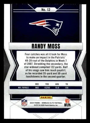 2025 Donruss Elite #12 Randy Moss - Football Card Single