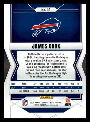 2025 Donruss Elite #19 James Cook - Football Card Single