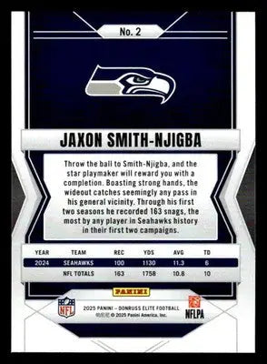2025 Donruss Elite #2 Jaxon Smith-Njigba - Football Card Single