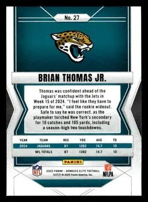 2025 Donruss Elite #27 Brian Thomas Jr. - Football Card Single