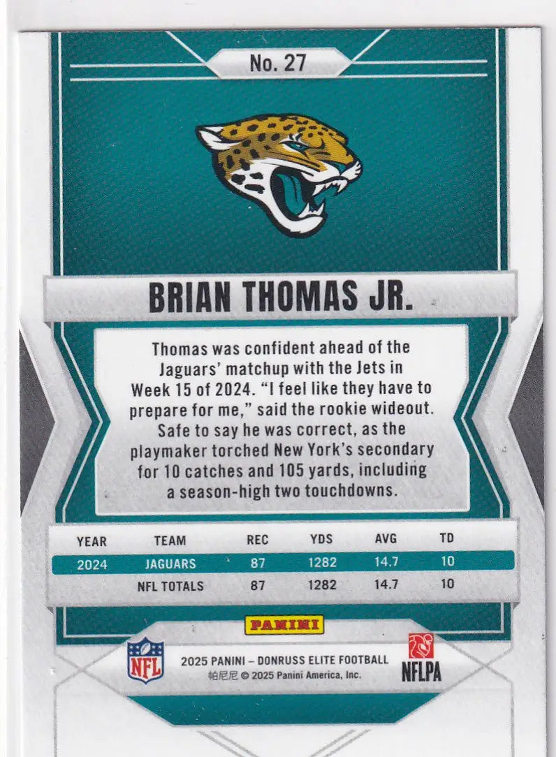 2025 DONRUSS ELITE #27 BRIAN THOMAS JR- JACKSONVILLIE JAGUARS