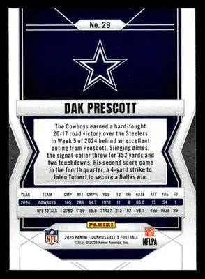 2025 Donruss Elite #29 Dak Prescott - Football Card Single