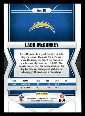 2025 Donruss Elite #38 Ladd McConkey Chargers - Football Card Single