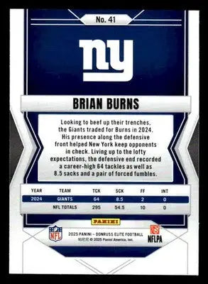 2025 Donruss Elite #41 Brian Burns - Football Card Single