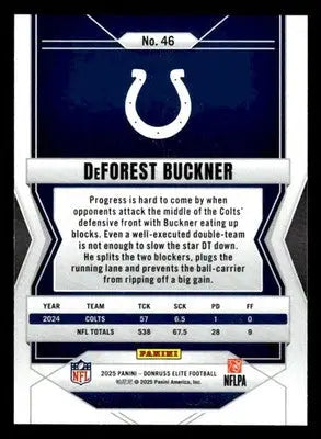 2025 Donruss Elite #46 DeForest Buckner Indianapolis Colts - Football Card Single