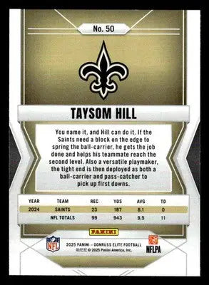 2025 Donruss Elite #50 Taysom Hill New Orleans Saints - Football Card Single