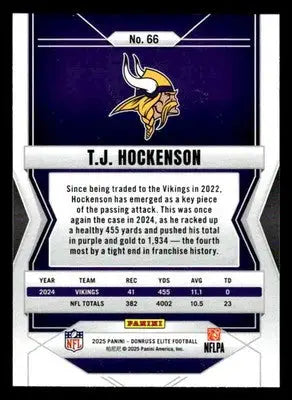 2025 Donruss Elite #66 T.J. Hockenson - Football Card Single