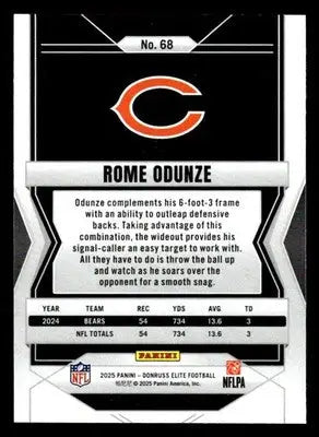 2025 Donruss Elite #68 Rome Odunze - Football Card Single