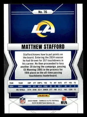 2025 Donruss Elite #76 Matthew Stafford - Football Card Single