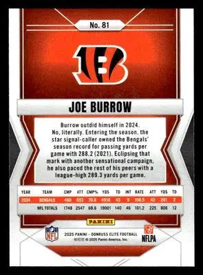 2025 Donruss Elite #81 Joe Burrow - Football Card Single