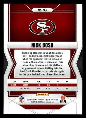 2025 Donruss Elite #93 Nick Bosa - Football Card Single