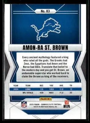 2025 Donruss Elite Amon-Ra St. Brown #83 Detroit Lions - Football Card Single
