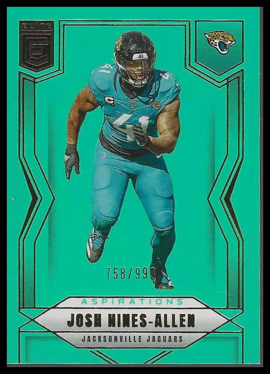 2025 Donruss Elite Aspirations Lime Green #64 Josh Hines-Allen #758/999 - Football Card Single