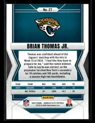 2025 Donruss Elite Brian Thomas Jr. #27 Jacksonville Jaguars - Football Card Single