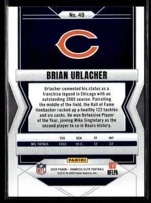 2025 Donruss Elite Brian Urlacher #49 Chicago Bears - Football Card Single