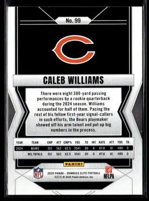 2025 Donruss Elite Caleb Williams #99 Chicago Bears - Football Card Single
