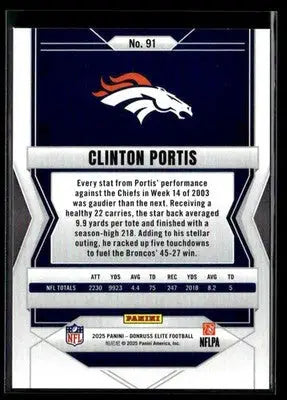 2025 Donruss Elite Clinton Portis #91 Denver Broncos - Football Card Single
