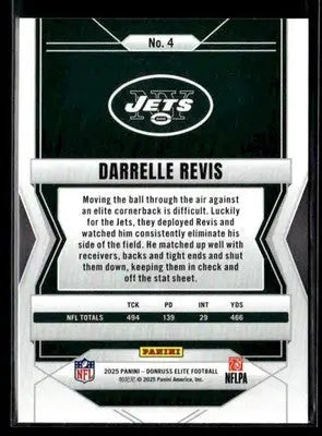 2025 Donruss Elite Darrelle Revis #4 New York Jets - Football Card Single