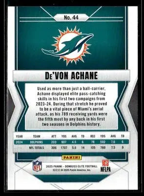 2025 Donruss Elite De’Von Achane #44 Miami Dolphins - Football Card Single
