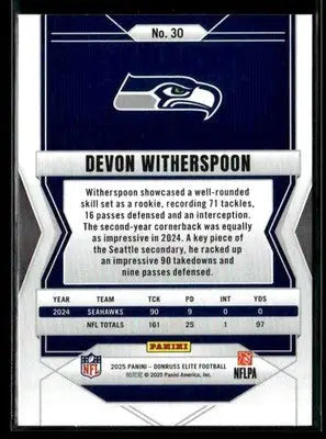 2025 Donruss Elite Devon Witherspoon #30 Seattle Seahawks