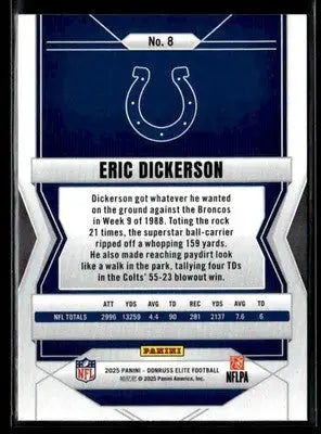 2025 Donruss Elite Eric Dickerson #8 Indianapolis Colts - Football Card Single