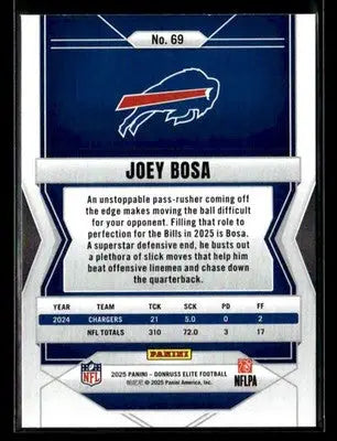 2025 Donruss Elite Joey Bosa #69 Buffalo Bills - Football Card Single
