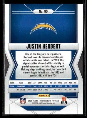 2025 Donruss Elite Justin Herbert #90 Los Angeles Chargers - Football Card Single