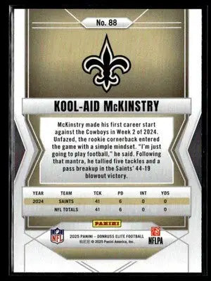 2025 Donruss Elite Kool-Aid McKinstry #88 New Orleans Saints - Football Card Single