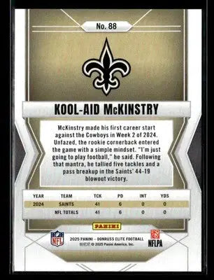 2025 Donruss Elite Kool-Aid McKinstry #88 New Orleans Saints - Football Card Single