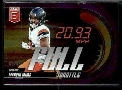 2025 Donruss Elite Marvin Mims #12 Full Throttle Purple SN #/49 Denver Broncos - Football Card Single