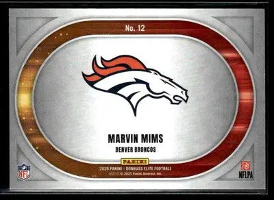 2025 Donruss Elite Marvin Mims #12 Full Throttle Purple SN #/49 Denver Broncos - Football Card Single