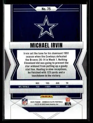 2025 Donruss Elite Michael Irvin #75 Dallas Cowboys - Football Card Single
