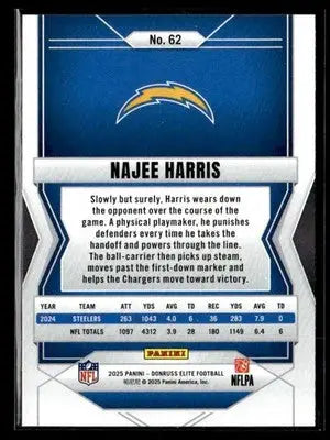 2025 Donruss Elite Najee Harris #62 Los Angeles Chargers - Football Card Single