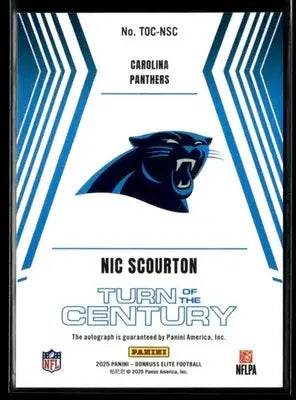 2025 Donruss Elite Nic Scourton #TOC-NSC Turn of the Century Autos #/499