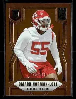 2025 Donruss Elite Omarr Norman-Lott #196 Orange SN,RC #/199 Kansas City Chiefs