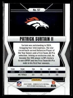 2025 Donruss Elite Patrick Surtain II #57 Denver Broncos - Football Card Single