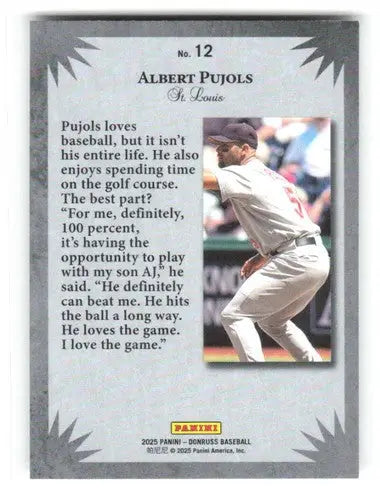 2025 Donruss Elite Series #12 Albert Pujols NM-MT Cardinals ID:79814 - Baseball Card Single