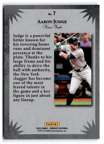 2025 Donruss Elite Series #7 Aaron Judge NM-MT Yankees ID:79003 - Baseball Card Single