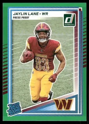 2025 Donruss Football Jaylin Lane #335 Press Proof Green Football - Football Card Single