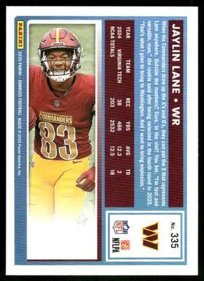 2025 Donruss Football Jaylin Lane #335 Press Proof Green Football - Football Card Single