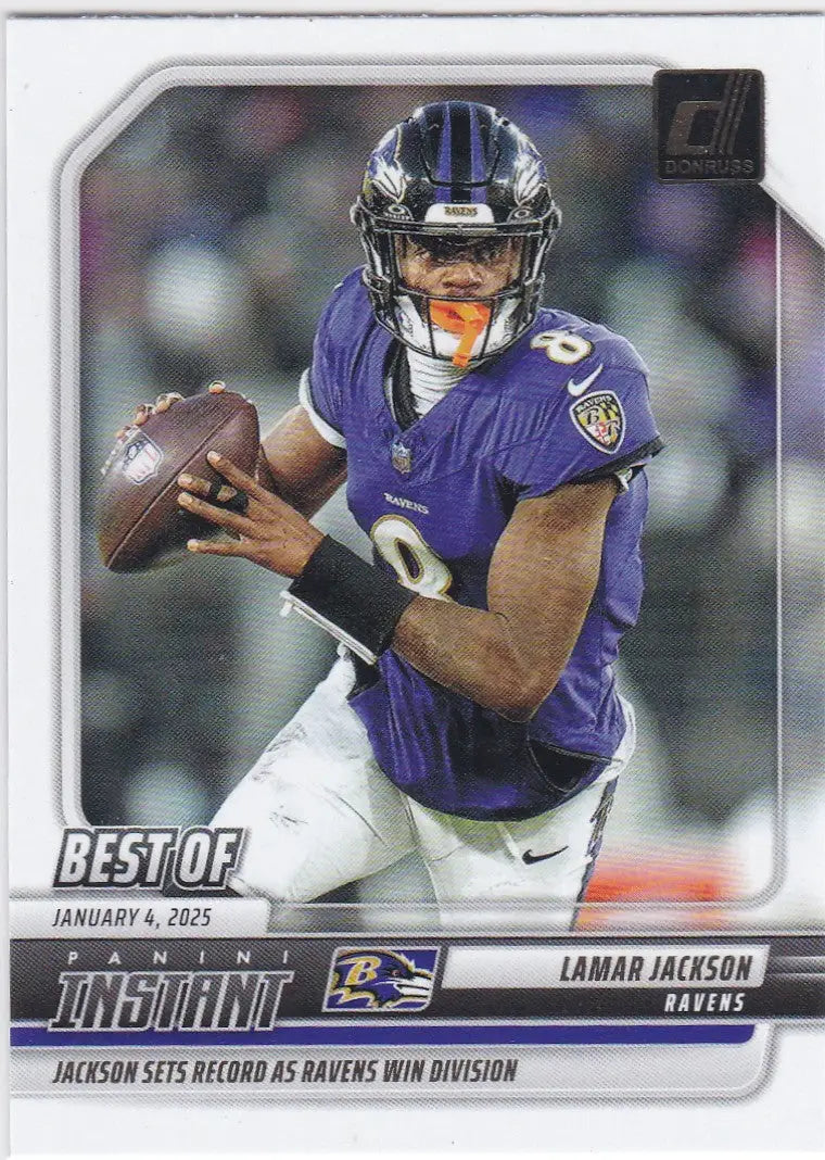 2025 Donruss #INS-LJN Lamar Jackson Best of Instant Baltimore Ravens - Football Card Single